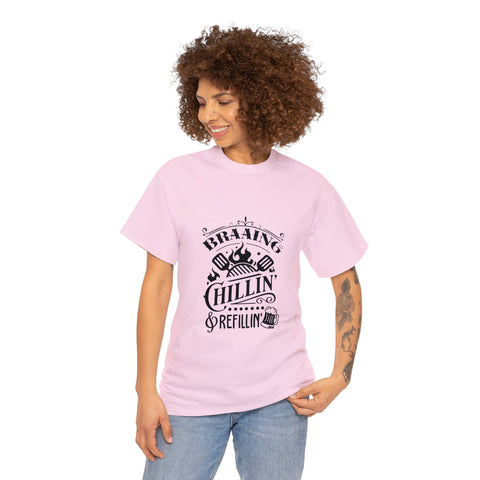 South African Braaing Chilling Relaxing Shirt,  Afrikaans / Braai Unisex Heavy Cotton Tee