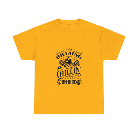 South African Braaing Chilling Relaxing Shirt,  Afrikaans / Braai Unisex Heavy Cotton Tee