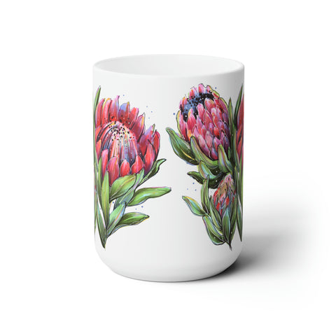 South African Protea Ceramic Mug 15oz - Dispatched from USA