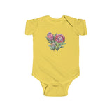 South African Protea - Infant Fine Jersey Bodysuit Protea Dispatched from UK