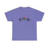 South African Flag Heartbeat t-shirt Unisex Heavy Cotton Tee