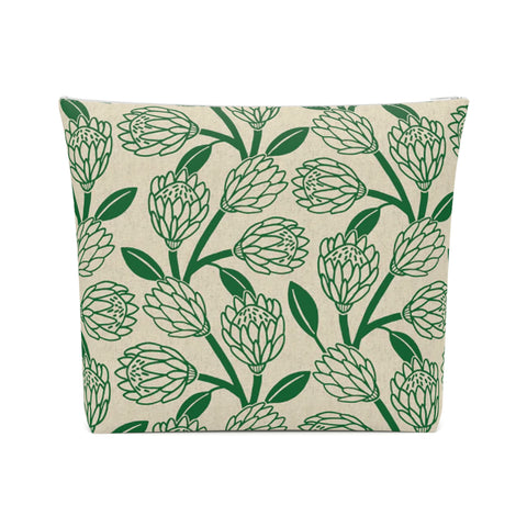 South African Protea Cotton Cosmetic Bag