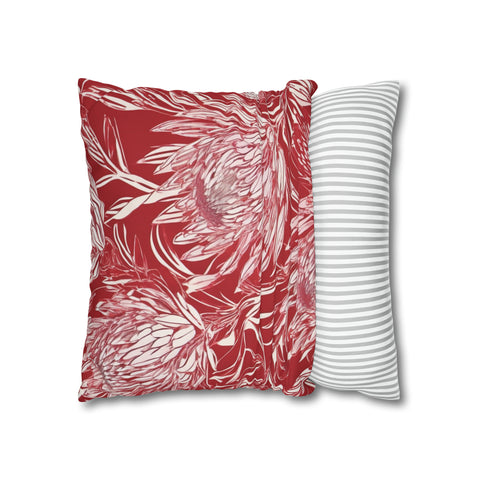 South African Protea Spun Polyester Pillowcase -Pillow not included