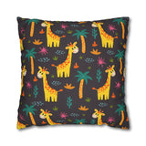 Kids Nursery African safari animals Giraffe Pillowcase Cover only - no filling is included