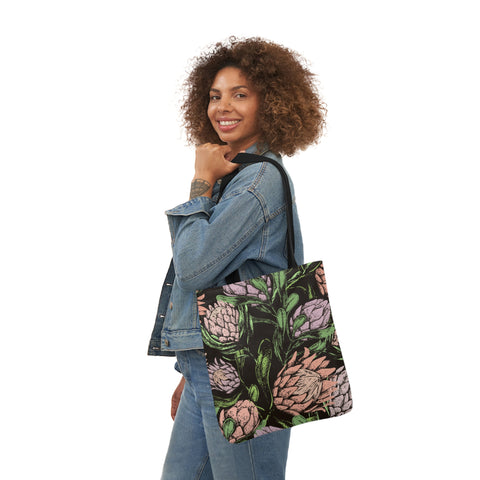 South African Protea Polyester Canvas Tote Bag