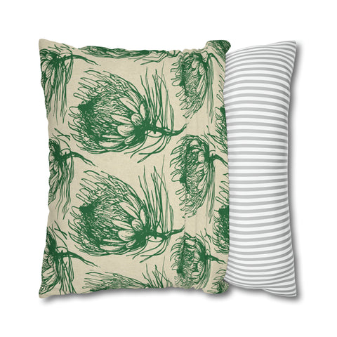 South African Protea Spun Polyester Pillowcase - Shipped from UK/USA/AUS