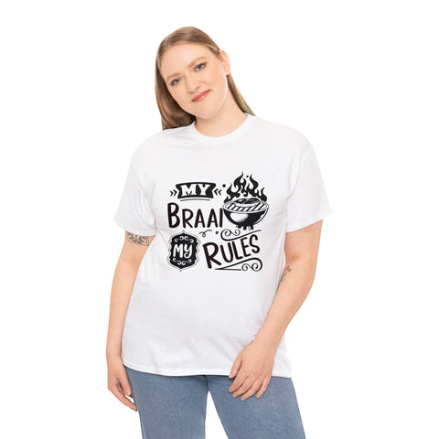 South African My Braai My Rules shirt,  Afrikaans / Braai Unisex Heavy Cotton Tee