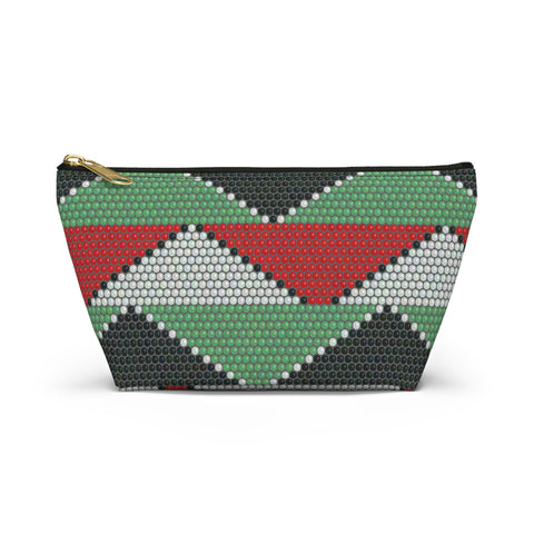 South African Ethnic Print Make up bag, Pencil Case Accessory Pouch w T-bottom