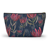 South African Protea Make up bag, Pencil Case Accessory Pouch w T-bottom