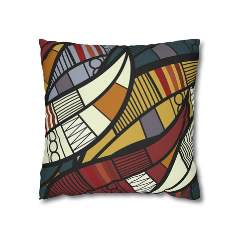 African abstract warm colours Pillowcase Cover only - no filling is included