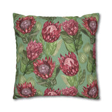 South African Protea Spun Polyester Pillowcase - Shipped from UK/USA/AUS