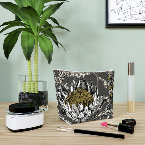 South African Protea Cotton Cosmetic Bag