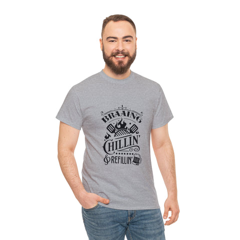 South African Braaing Chilling Relaxing Shirt,  Afrikaans / Braai Unisex Heavy Cotton Tee