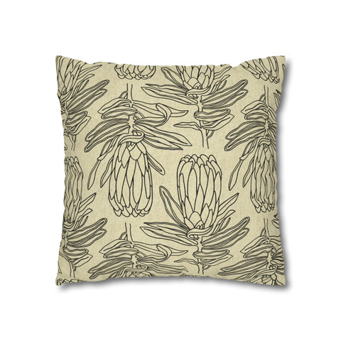 South African Protea Spun Polyester Pillowcase- Shipped from UK/USA/AUS