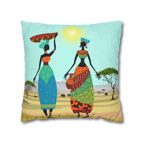 African Ladies  Pillowcase Cover only - no filling is included