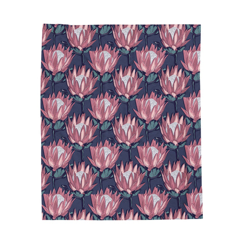 Protea South Africa Velveteen Plush Blanket