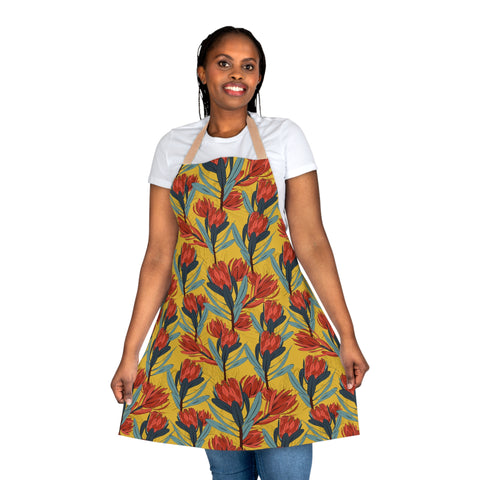 south African Protea Apron (AOP)