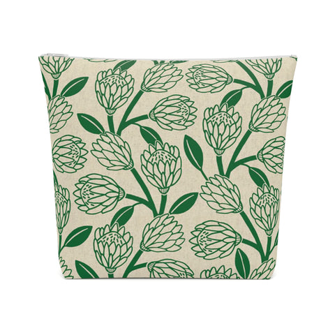 South African Protea Cotton Cosmetic Bag