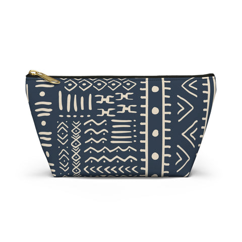 South African Ethnic Print Make up bag, Pencil Case Accessory Pouch w T-bottom