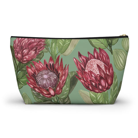 South African Protea Make up bag, Pencil Case Accessory Pouch w T-bottom