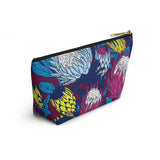 South African Protea Make up bag, Pencil Case Accessory Pouch w T-bottom