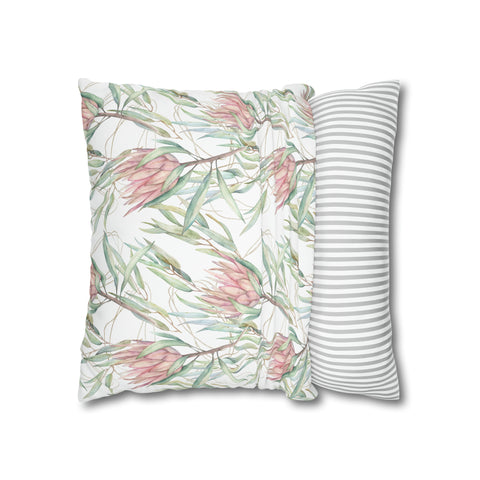 South African Protea Spun Polyester Pillowcase - Shipped from UK/USA/AUS