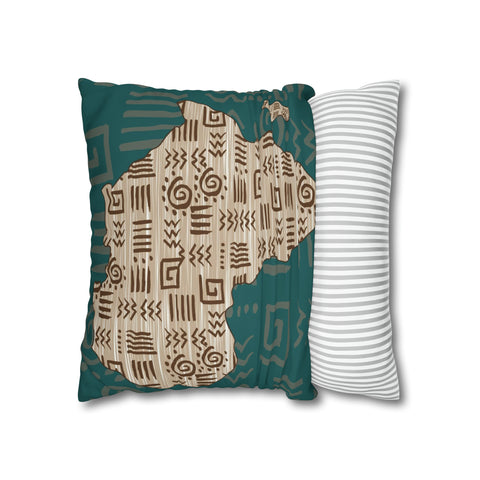 Africa Map Pillowcase Cover only - no filling is included