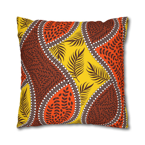 African Leaves and colours Pillowcase Cover only - no filling is included