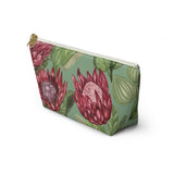 South African Protea Make up bag, Pencil Case Accessory Pouch w T-bottom