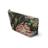 South African Protea Make up bag, Pencil Case Accessory Pouch w T-bottom