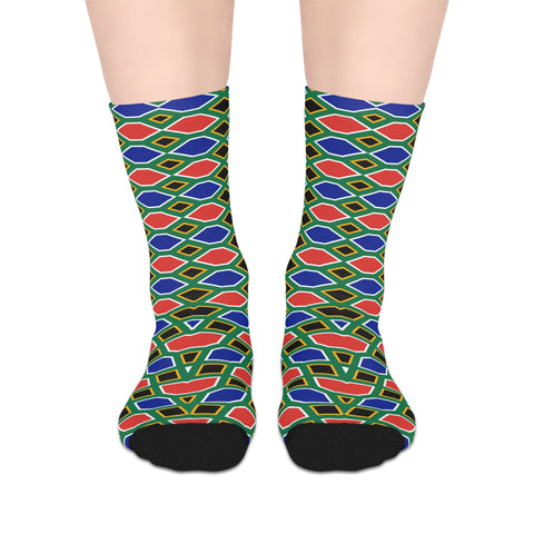 South African Flag Mid-length Socks