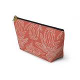 South African Protea Make up bag, Pencil Case Accessory Pouch w T-bottom