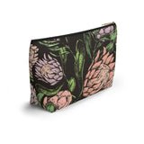 South African Protea Make up bag, Pencil Case Accessory Pouch w T-bottom