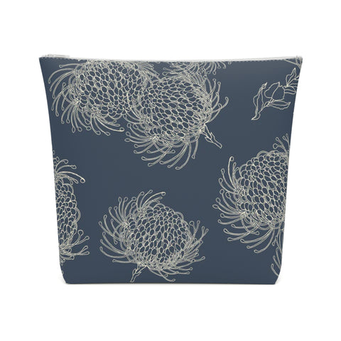 South African Protea print Cotton Cosmetic Bag