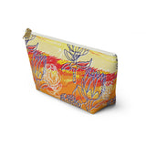 South African Protea Make up bag, Pencil Case Accessory Pouch w T-bottom