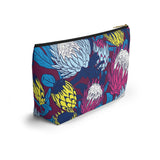 South African Protea Make up bag, Pencil Case Accessory Pouch w T-bottom