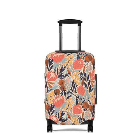 South African Protea Floral Custom Designed Luggage Cover Modern Luggage Protector Suitcase Cover, Carry on luggage Wrap, luggage Cover