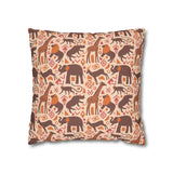 African pattern with animals. Ethical minimalist shapes. Pillowcase Cover only - no filling is included