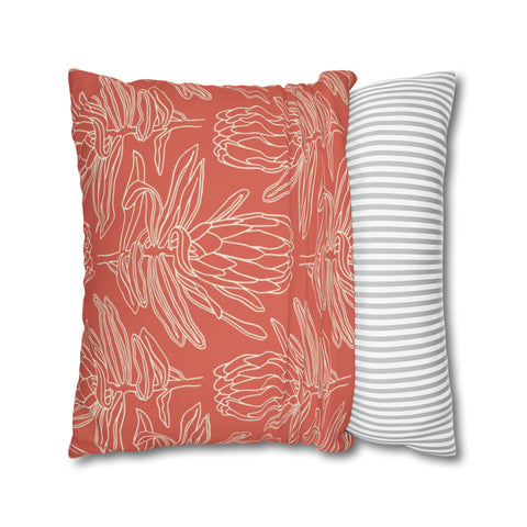 South African Protea Spun Polyester Pillowcase - Shipped from UK/USA/AUS