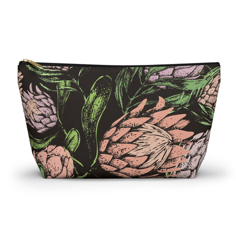 South African Protea Make up bag, Pencil Case Accessory Pouch w T-bottom