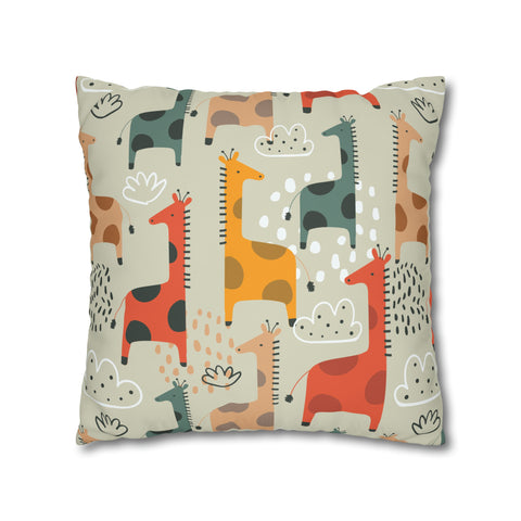 Kids nursery African Safari animals Giraffe Pillowcase Cover only - no filling is included