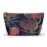 South African Protea Make up bag, Pencil Case Accessory Pouch w T-bottom