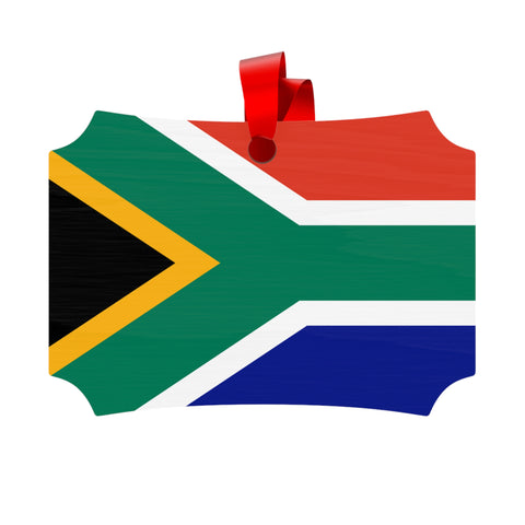 South African flag Christmas Plywood Ornaments (Round, Berlin)