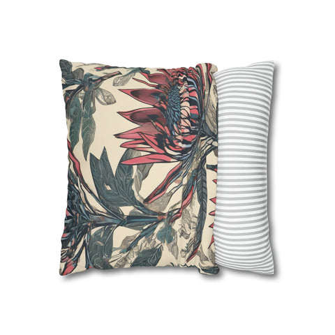 South African Protea Spun Polyester Pillowcase -Pillow not included