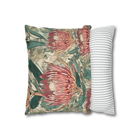 South African Protea Spun Polyester Pillowcase -Pillow not included