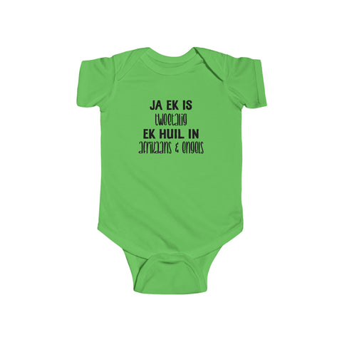 South African Afrikaans Baby Unisex Infant Fine Jersey Bodysuit - Shipped from the UK