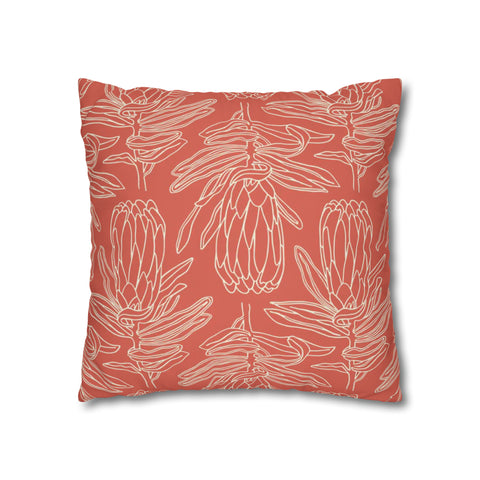 South African Protea Spun Polyester Pillowcase - Shipped from UK/USA/AUS