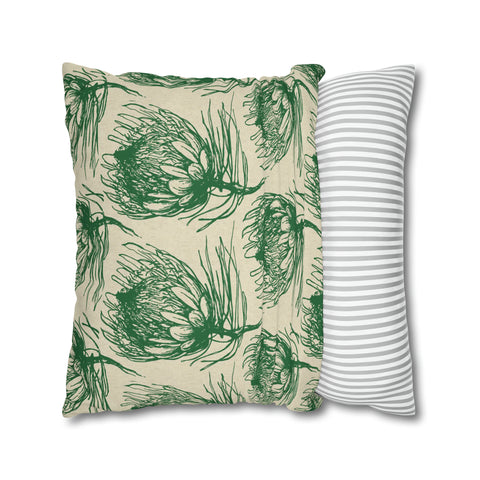 South African Protea Spun Polyester Pillowcase - Shipped from UK/USA/AUS