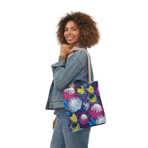 South African Protea Polyester Canvas Tote Bag