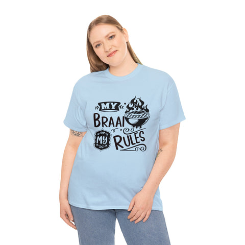 South African My Braai My Rules shirt,  Afrikaans / Braai Unisex Heavy Cotton Tee